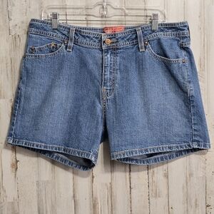 Levi's Signature Medium Wash Stretch Hi Rise Denim Jean Shorts Misses 16